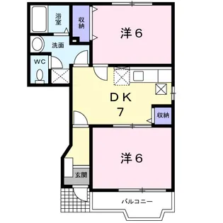 エターナル・パレスB【1階】の間取り