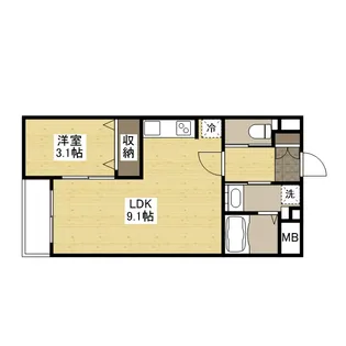 月光東福山駅前【203号室】の間取り