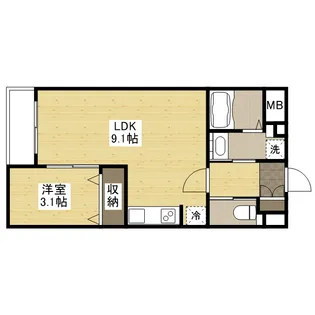 月光東福山駅前【302号室】の間取り