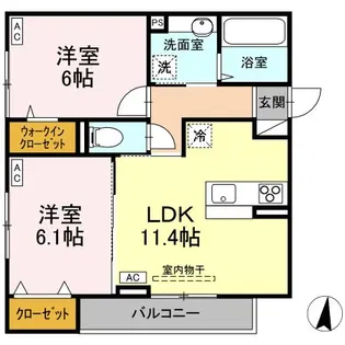 トリシア南蔵王【2階】の間取り