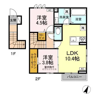 コーポ藤原Ⅵ【2階】の間取り