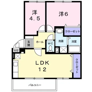 リヴィエール宮本Ⅱ【3階】の間取り