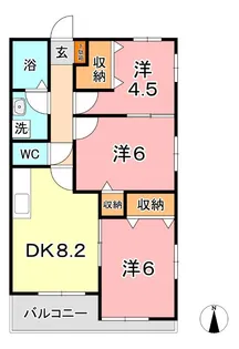 テラス ハマ A【201号室】の間取り