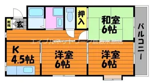 リバティ安原Ⅱ【1階】の間取り