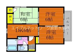 岡山県玉野市迫間【アパート】の間取り