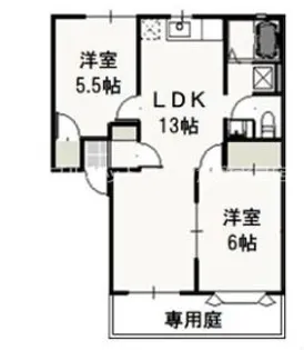 グリーンパーク西辛川C【1階】の間取り