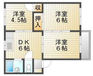 MKマンションA棟【2階】の間取り