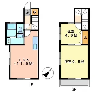 八朔ハウス【A号室】の間取り