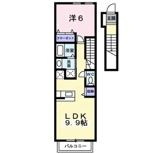 シャン ミリューⅡC【2階】の間取り