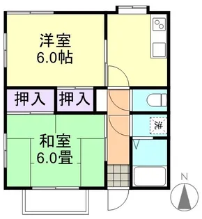 グローバル沖新町【202号室】の間取り