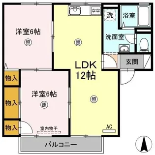ウエストアベニュー A棟【2階】の間取り