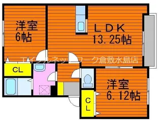 ウエスト・ベルジュ B【1階】の間取り