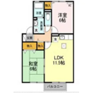 セジュール竹 C棟【1階】の間取り