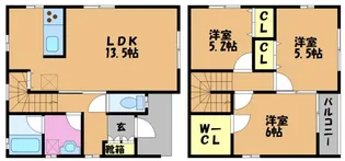 岡山県倉敷市西阿知町【一戸建】の間取り