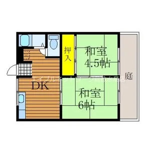 清水コーポ B棟【2号室】の間取り