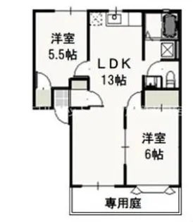 グリーンパーク西辛川C【1階】の間取り