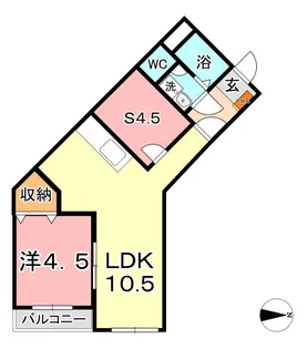 シャレーミーユ【203号室】の間取り