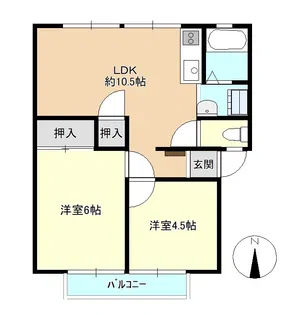 ティンカーベルB棟【2階】の間取り
