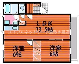 2LDKの間取り画像