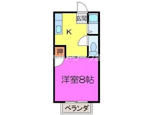 茶屋町エビスコーポ【205号室】の間取り
