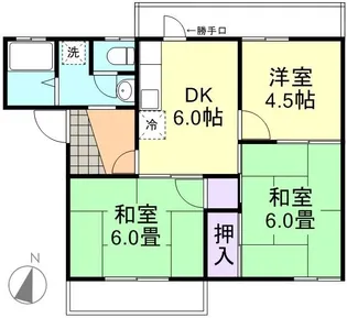 コーポ三宅B棟【2階】の間取り