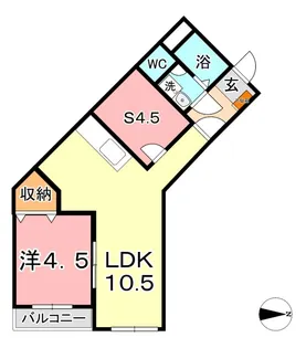 シャレーミーユ【203号室】の間取り
