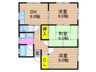 メイプル原古才【101号室】の間取り