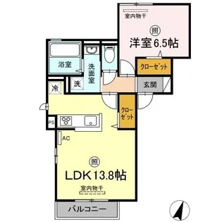 コルテ【201号室】の間取り