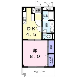 1DKの間取り画像