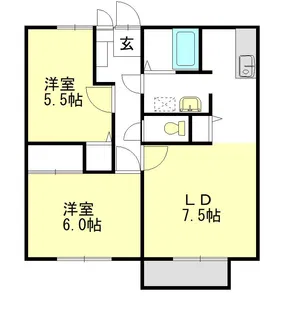 メルベイユ24【C101号室号室】の間取り
