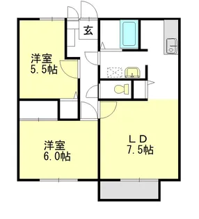 メルベイユ24【C101号室号室】の間取り