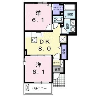 メゾン ラ・セーヌ B【1階】の間取り