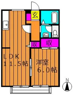 リバーサイド金光 【A202号室号室】の間取り