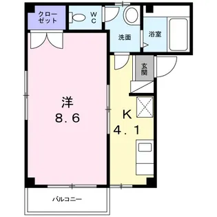 津之下ハイツ【1階】の間取り
