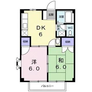 ハイムあすなろA【1階】の間取り