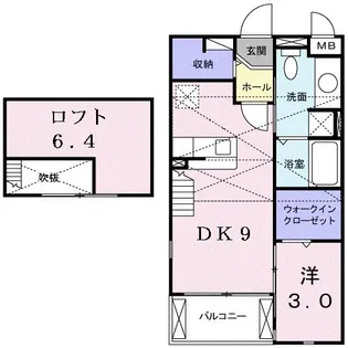 カーサ スウィート【2階】の間取り