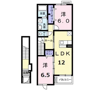 レインボーキャッスル山際ⅡB【2階】の間取り
