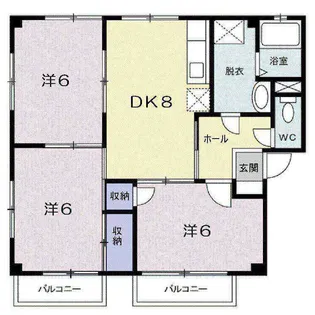 ボナール平野A【1階】の間取り