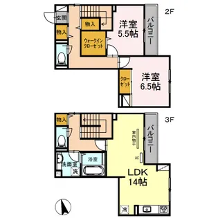 カーサ アリーヴォⅠの間取り