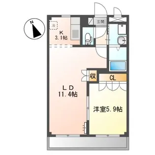 ル・ボヌール【3階】の間取り