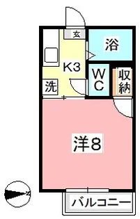 メゾンフレール【206号室】の間取り