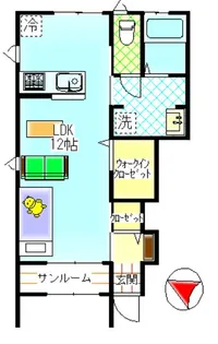 フラットB【101号室】の間取り