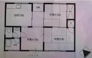 小山アパート【2F西号室】の間取り
