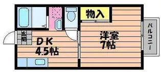 グリーンヒルズ F棟【1-2号室】の間取り