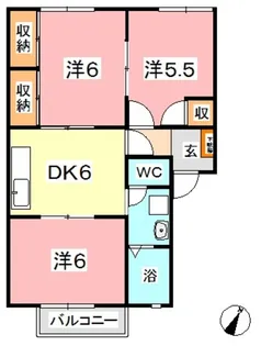 シャトーさつき【103号室】の間取り