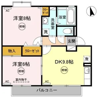 ユイマールガーデン D棟【102号室】の間取り