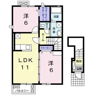 ヴァリーハート【2階】の間取り
