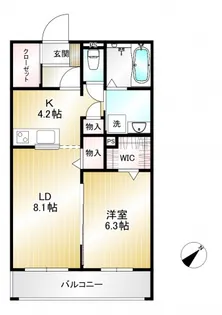 グランメゾン倉敷駅前【105号室】の間取り