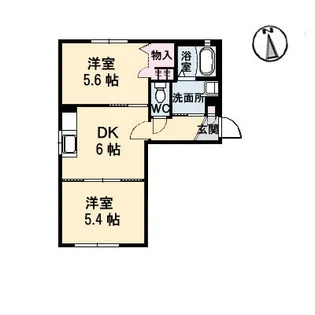 オリーブコート B棟【107号室】の間取り