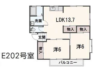 ファミーユ新涯E【202号室】の間取り